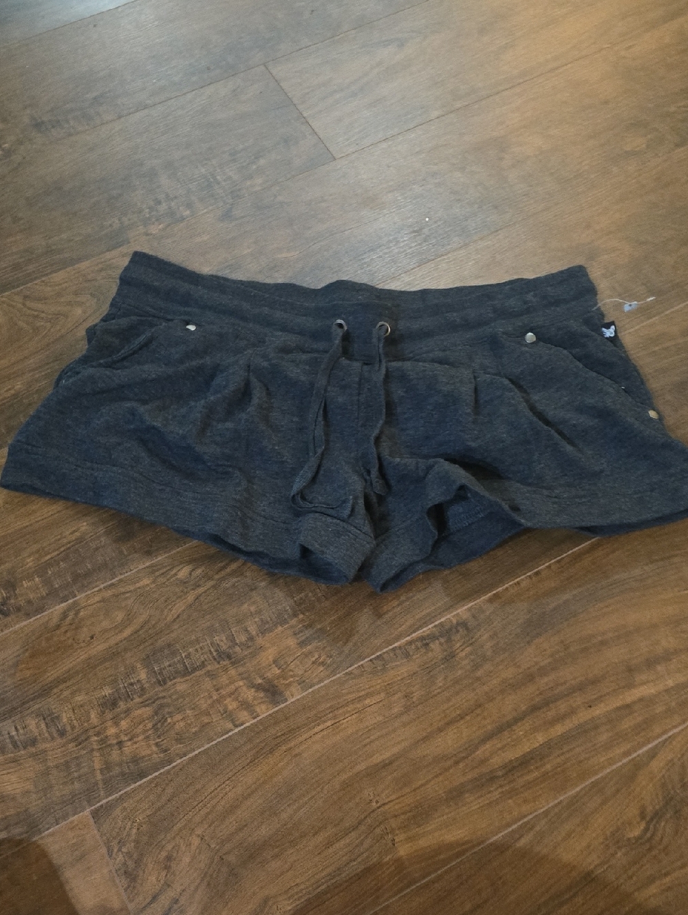 Women's Dark Gray Drawstring Lounge Shorts